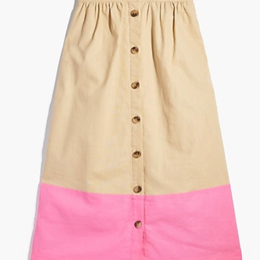 J Crew Factory color block midi skirt, size XXS